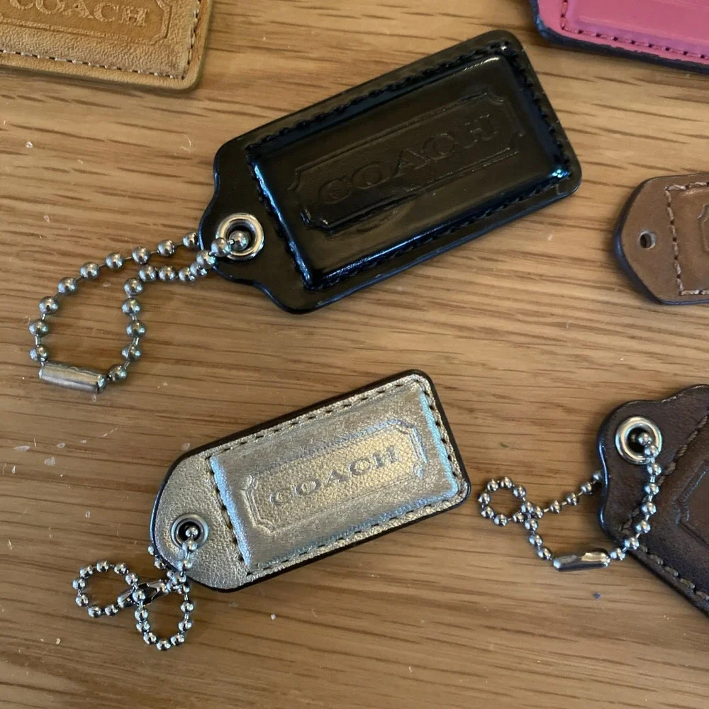 Coach Bag Charm Tag Fob Womens One Size Multicolor Leather Patent Lot Of 14 - Picture 6 of 8